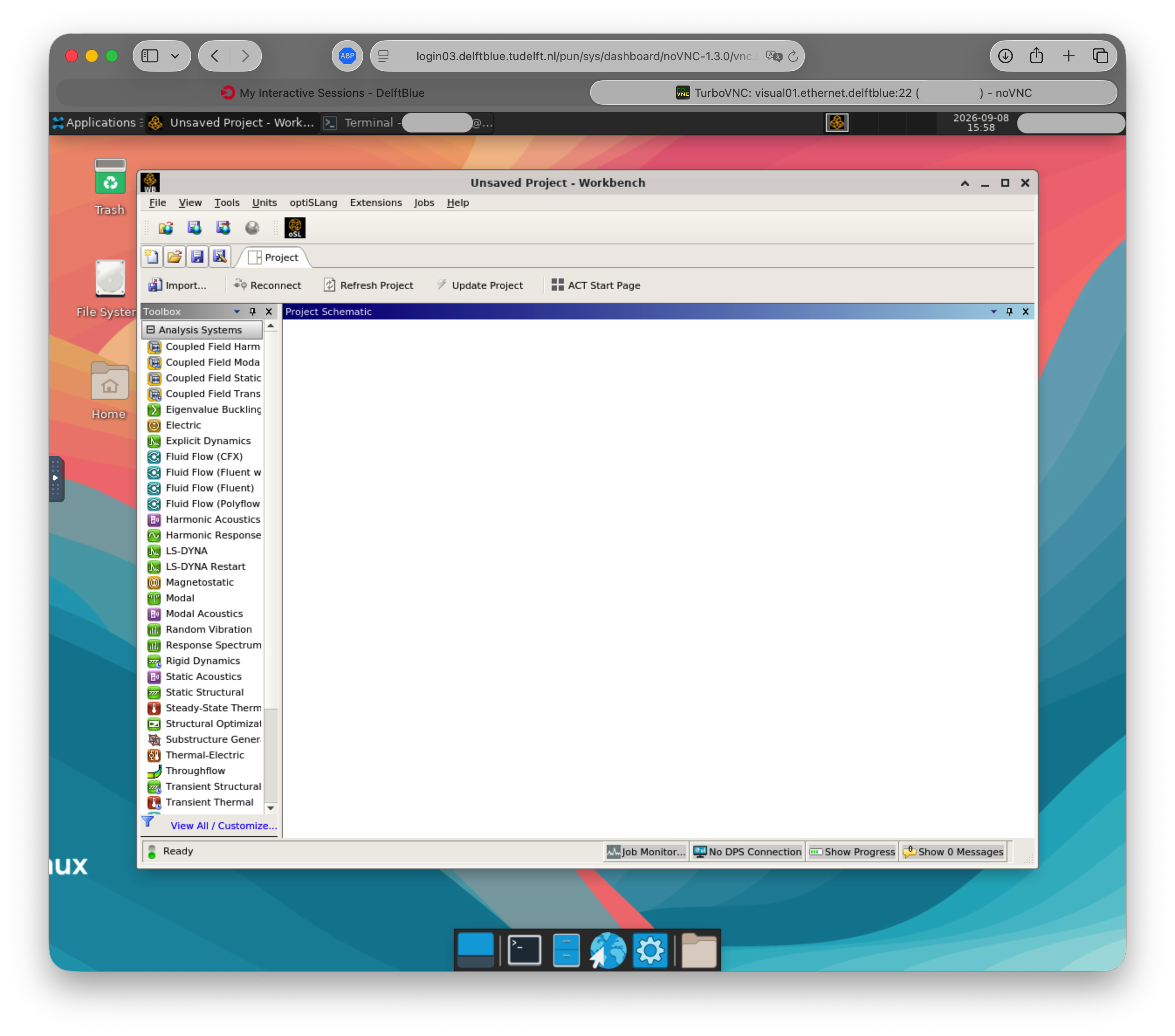 Ansys Workbench running